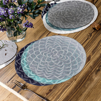 Tapis de séchage de vaisselle rond en plastique PP tressé non toxique, style zen asiatique, tendance, pour cuisine, dessous de verre, salle à manger, café, mariage, bar, maison, bureau