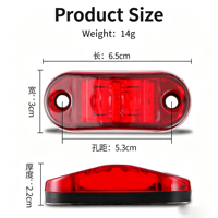 Feux de position latéraux pour camion 12V/24V 2 LED étanches IP68, rouge, avant et arrière, pour remorque, camion, bus