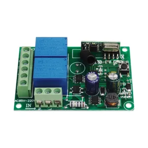 Qiachip 433Mhz phổ không dây điều khiển từ xa chuyển đổi AC 110V 220V 2CH Relay Receiver mô-đun + RF từ xa Transmitter LED ánh sáng - Product Image 3