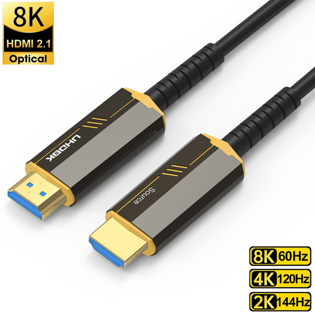 Xput Active Optical Fiber HDMI2.1 AOC Cable Manufacturer 8K Fiber Optic HDMI Cord for Engineering Wiring Project Installation