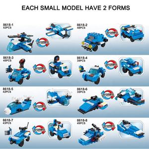 Bloques de Construcción de Policía de la Ciudad, Personalizables de Fábrica, Robot Transformable en <span class=keywords><strong>Helicóptero</strong></span>, Juguete Educativo para Niños - Product Image 3