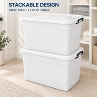 Bac de rangement en plastique blanc de 120 L grande capacité pour literie, couettes et organisation de placard - Vente en gros