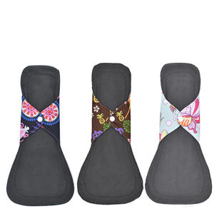 Heißer Verkauf Wieder verwendbares wasch bares Tuch Menstruation periode Pads Bambus kohle Baumwolle Damen binde - Product Image 4