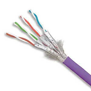 Kabel jaringan 23AWG CAT7 CAT8 650MHZ SFTP berpelindung LSZH PVC 1000FT CAT7 FTP/SFTP 305M CU/CCA/HCCA lulus tes