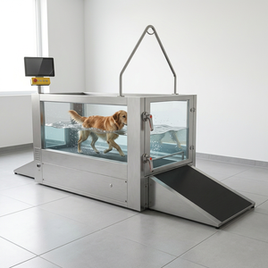 Tapis roulant aquatique vétérinaire pour hydrothérapie canine, avec chauffage, cycle d'eau réglable, bande de course réglable, stérilisation UV et entrée facilitée - Product Image 1