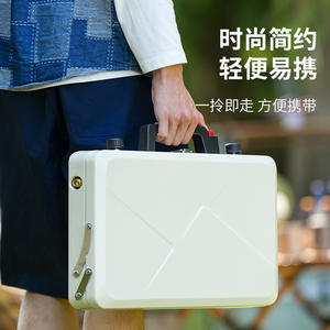 Réchaud à <span class=keywords><strong>gaz</strong></span> de <span class=keywords><strong>camping</strong></span> extérieur double brûleur pratique, nouveau style barbecue à cassette avec combustible butane, ustensiles inclus, choix de couleur - Product Image 5