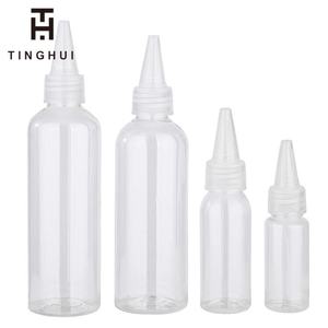 Bouteilles en plastique PET transparentes à presser de 30/50/60/100/120/250/500 ml avec bouchon à vis pour huile essentielle/huile capillaire/huile de sérum - Product Image 1