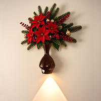 Décoration de Noël pour la maison, lampe murale rechargeable par USB, style nordique, détecteur de mouvement intérieur, sans fil, magnétique, lampe de chevet LED pour escalier