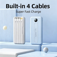 Batterie externe portable avec 4 câbles intégrés, charge ultra-rapide 22,5W/120W PD20W, affichage numérique, charge rapide bidirectionnelle, logo personnalisé OEM
