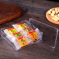 Boîte d'emballage de biscuits de forme carrée PS boîte de collation alimentaire, boîte transparente boîte à bonbons heureuse boîte en plastique transparente