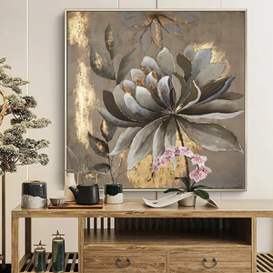 Fleur <span class=keywords><strong>Peinture</strong></span> À L'huile <span class=keywords><strong>sur</strong></span> <span class=keywords><strong>Toile</strong></span> Décoratif Classique Fleur <span class=keywords><strong>Peinture</strong></span> Murale En Gros Conception Personnalisée Peint À La Main Abstrait Doré - Product Image 4