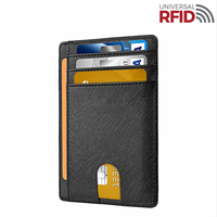 Porte-cartes de crédit court en cuir véritable pour hommes, personnalisé, avec porte-monnaie mini, multi-cartes, ultra-fin, RFID
