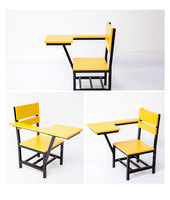 Chaise de classe pliable en métal et bois avec table intégrée et tableau d'écriture pour étudiants, de la part de fournisseurs de mobilier scolaire
