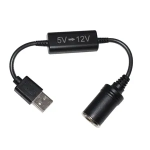 كابل تعزيز الطاقة Usb Dc 5V إلى السيجار 12V 1.2a خطوة حتى ولاعة السجائر الإناث محول