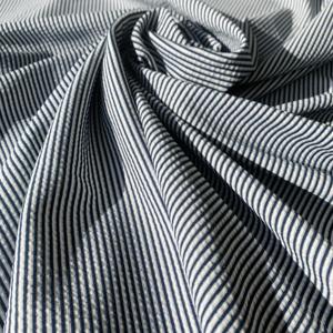Textile polyester polyester 100% polyester, tricot noir blanc, fils de lin teint, tissu à rayures extensibles pour t-shirts - Product Image 1