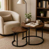 Table basse ronde moderne en bois avec plateau extensible, couleur et design personnalisables pour ensemble de meubles de salon
