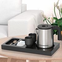 Plateau de luxe carré en ABS pour services hôteliers, plateau de service thé et café pour l'hôtellerie