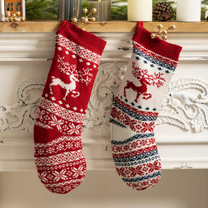 Christmas Candy <b>Bag</b>, Knitted <b>Red</b> Socks <b>Gift</b> <b>Bag</b>, Christmas Tree Pendant, Indoor Layout. - Product Image 4