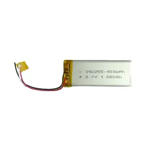 392255 batteria ricaricabile ai polimeri di litio 3.7v 450mAh per dispositivo di allarme