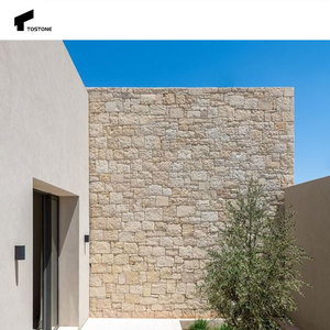 Đá phiến tự nhiên màu be, chống axit, xuất xứ nhà máy Tostone, dùng trang trí tường ngoài trời cho biệt thự, nhà ở. - Product Image 2