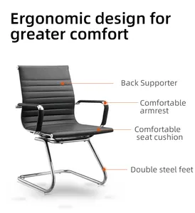 Venda direta da fábrica cadeira de escritório ergonômica moderna de couro barata cadeiras de conferência para estudo em casa por atacado de alta qualidade