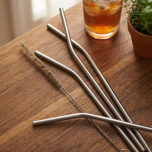 Minimalist Metal <b>Drinking</b> <b>Straws</b> Reusable Bar Accessories Straight and Bent Design - Product Image 5