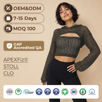 Crop top personnalisé pour femme, style Y2K, pull en tricot à col en V ajouré pour femme