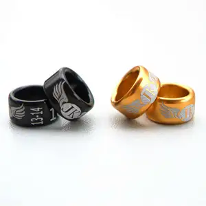 Herstellung-Direkt personal isierte Ringe nach eigenem Logo Gedruckte Taube Fancy Rings Logo Zungen ring - Product Image 1