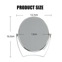 Miroir de table rotatif à 360° de haute qualité, miroir de maquillage ovale en métal double face grossissant pour coiffeuse et salle de bain