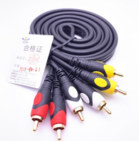 3 RCA kabel Audio Stereo untuk komputer dan kamera menggunakan kombinasi pelindung jalinan jaket pria-pria konektor grosir