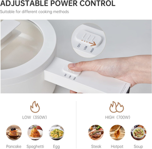 ราคาสุดคุ้ม หม้อไฟฟ้าขนาดเล็ก 350 วัตต์ 1.5 ลิตร เคลือบสารกันติด กระทะไฟฟ้าขนาดเล็ก ตัวเครื่องสแตนเลส ฝาแก้ว สำหรับใช้ในครัวเรือน - Product Image 3