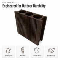 Planches de terrasse composites co-extrudées 50mmx150mm à âme creuse, anti-fissuration, résistantes à l'usure, écologiques, faible entretien, pour jardin et extérieur