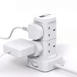 Addtam New 8 Cách Máy Tính Để Bàn Điện Dải Tháp Với 2 <span class=keywords><strong>USB</strong></span>-A Và 2 <span class=keywords><strong>USB</strong></span>-C Tiết Kiệm Không Gian Ổ Cắm Với Công Tắc Chính - Product Image 4
