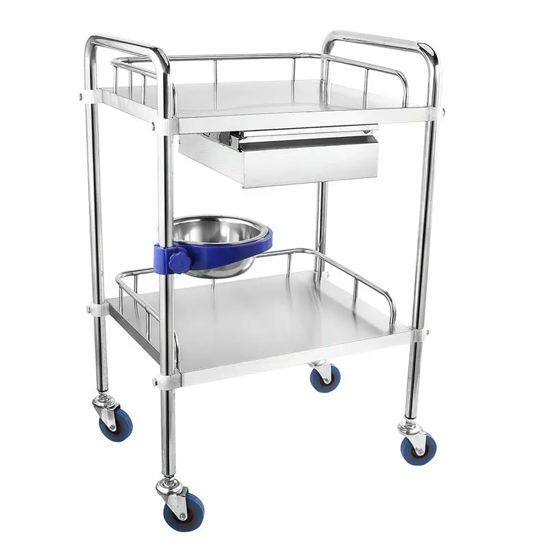 High quality 304 medical Stainless Steel Instrument Trolley for Hospital