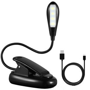 USB Rechargeable Book <strong>Light</strong> LED <strong>Clip</strong> <strong>on</strong> Reading Night <strong>Light</strong> Portable 4 LED <strong>Clip</strong> Reading Lamp <strong>for</strong> Desk Computer <strong>Bed</strong> Travel - Product Image 1