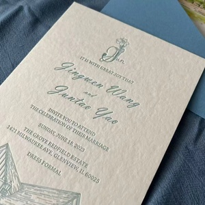 Set di Biglietti d'Auguri <span class=keywords><strong>e</strong></span> Inviti Matrimoniali di Alta Qualità con <span class=keywords><strong>Stampa</strong></span> Tipografica, Logo Personalizzato, Carta Premium <span class=keywords><strong>e</strong></span> Buste - Product Image 2