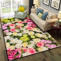 Tapis rectangulaire moderne en velours cristal imprimé 3D style Aubusson à poils ras, paillasson antidérapant pour couloir, salle de bain et cuisine, absorbant l'eau