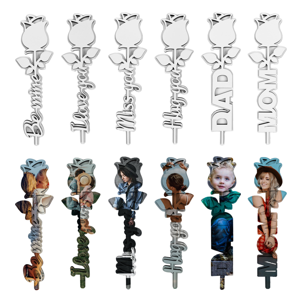 Подарок на свадьбу, годовщину, День Святого Валентина, сублимация, MDF, розовый цветок без рисунка