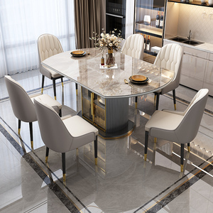 <span class=keywords><strong>Table</strong></span> à manger ronde de luxe italienne 2026 avec plateau en roche rétractable et rangement, idéale pour la maison, l'hôtel et la <span class=keywords><strong>cuisine</strong></span> - Product Image 1