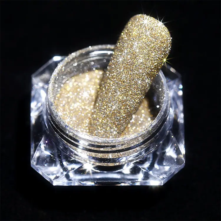 Intense Pigment Hot Sale Acryl Glitter Poeder Reflecterende Nail Flash Diamant Poeder Mousserende Nagel Poeder Voor Nail Art