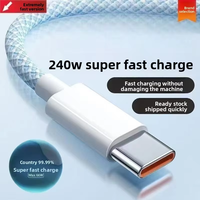 Chargeur de données Super Fast 6A Type-C 240W compatible avec les imprimantes et les batteries externes Huawei/Xiaomi 1m/2m/5A 6A Charging 3m Scanner