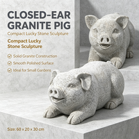 Statue de cochon en granit coloré, mascotte de la richesse traditionnelle chinoise, ornement sculpté à la main pour l'aménagement paysager extérieur des fermes