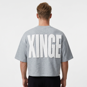เสื้อยืดคอกลมโอเวอร์ไซส์ทรงบ็อกซ์คัท ผ้าคอตตอน 100% หนัก 250 กรัม พิมพ์ลายสตรีทแวร์แบบไร้ตะเข็บ ผลิตโดย Peerage Manufacturer สำหรับทั้งชายและหญิง - Product Image 2