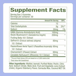 Gummies pour le sommeil à la baie de sureau et aux champignons, <span class=keywords><strong>sans</strong></span> mélatonine, <span class=keywords><strong>sans</strong></span> <span class=keywords><strong>sucre</strong></span>, 60 unités - Product Image 4