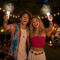 9 Zoll Individuell Bedruckter Stern-Acryl-Leuchtstab Weiße LED Blinkender Party-Stab für Musikveranstaltungen Werbegeschenke Großhandel