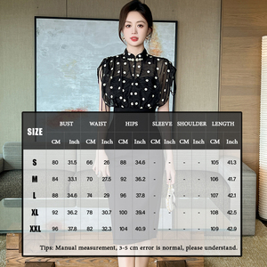 ZYHT 50990 재고 2024 여성 슬림핏 민소매 대비 스탠드 칼라 물방울 무늬 섹시 블랙 정장 Bodycon 원피스 - Product Image 5