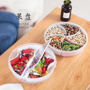 ถาดพลาสติกใส่ผักผลไม้แบ่งช่องใส่อาหารพร้อมฝาและที่จับ - Product Image 2