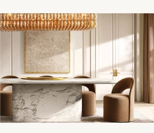 Modern Home Furniture <strong>Dinning</strong> <strong>Table</strong> Set Marble Dining <strong>Table</strong> Vitolo Carved Rectangular Dining <strong>Table</strong> - Product Image 3