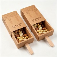 Boîte d'emballage personnalisée en forme de crème glacée pour biscuits au chocolat, bonbons, desserts, biodégradable, qualité alimentaire, vente en gros