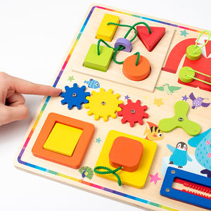 Tablero de Actividades de Madera, Tablero Sensorial Multifuncional, Juguete de <span class=keywords><strong>Fieltro</strong></span> Portátil para Niños - Product Image 5